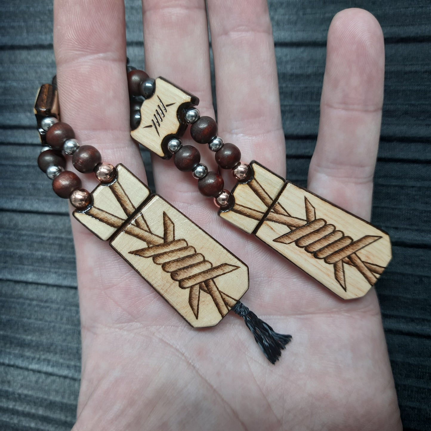 Chetki wood "A prickly soul" handmade, rosary, anti-stress meditation and finger training, worry beads, tzbex (SCU: 240601)