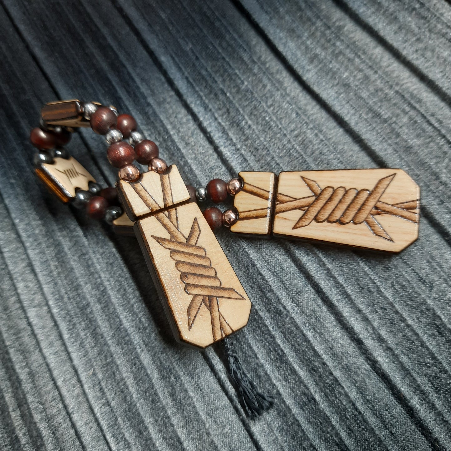 Chetki wood "A prickly soul" handmade, rosary, anti-stress meditation and finger training, worry beads, tzbex (SCU: 240601)