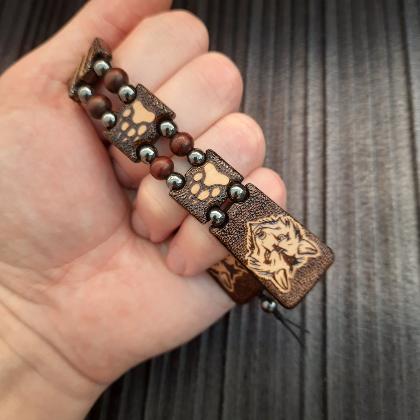 Chetki wooden "Night wolf" handmade, rosary, anti-stress meditation and finger training, worry beads, tzbex (SCU: 240704)