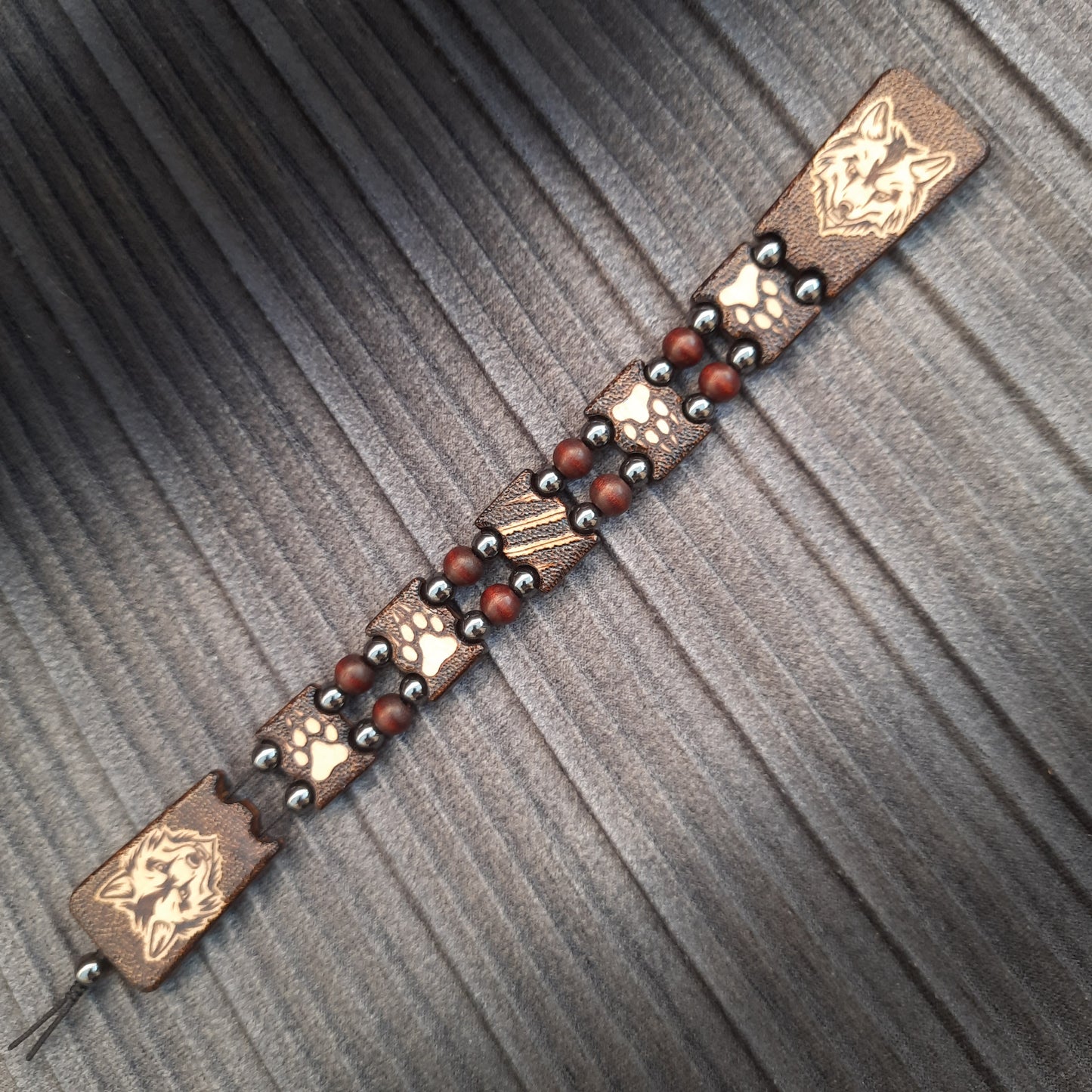 Chetki wooden "Night wolf" handmade, rosary, anti-stress meditation and finger training, worry beads, tzbex (SCU: 240704)