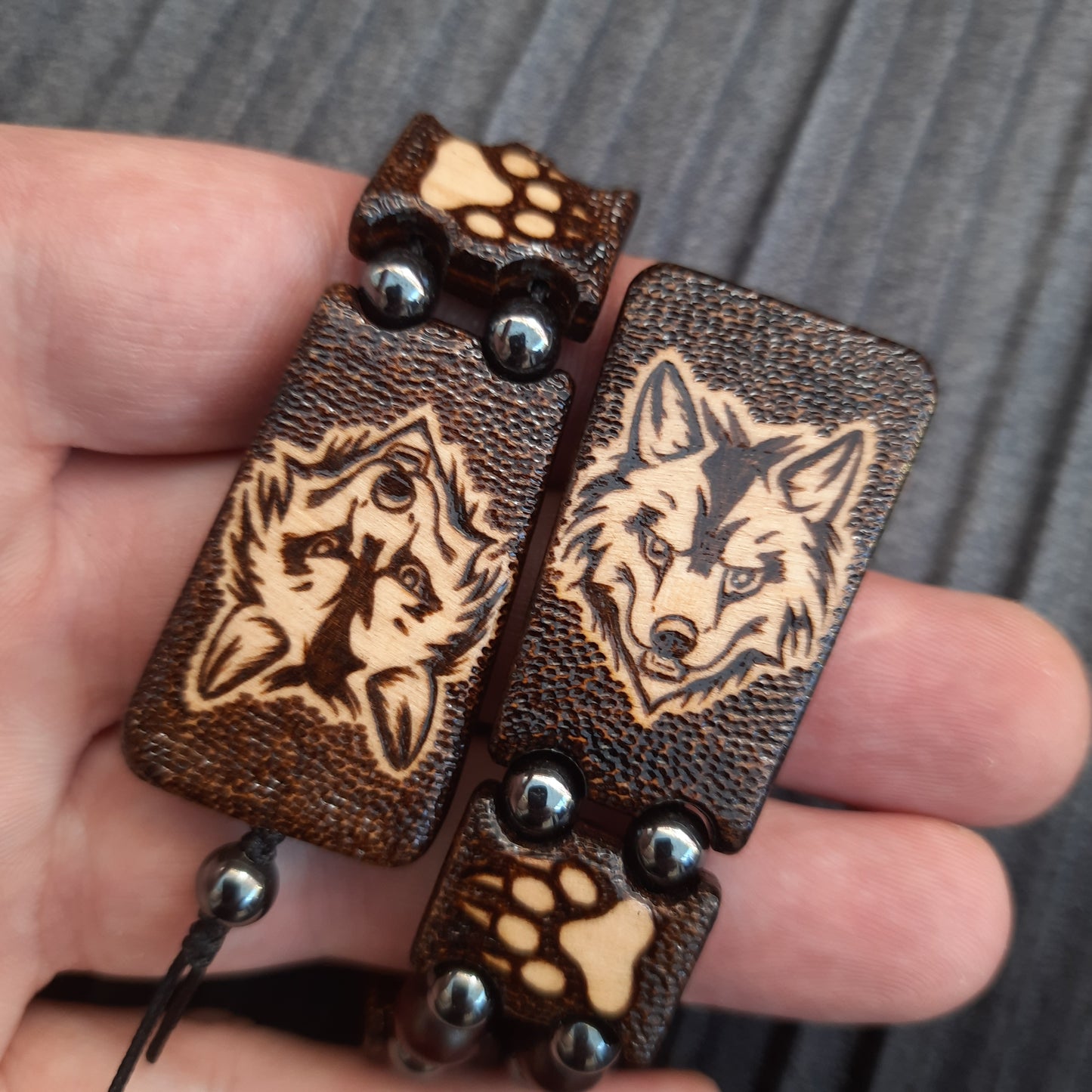 Chetki wooden "Night wolf" handmade, rosary, anti-stress meditation and finger training, worry beads, tzbex (SCU: 240704)