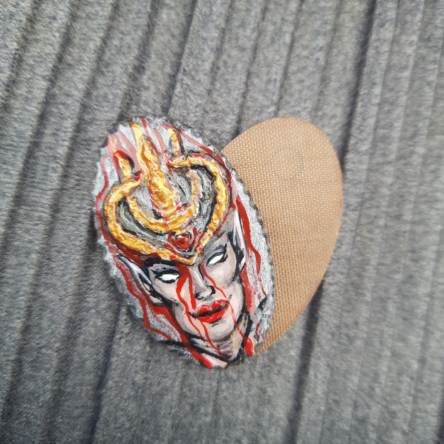 Magnetic slider "Demonic couple" anti-stress clicker, handmade (SCU: 240820)