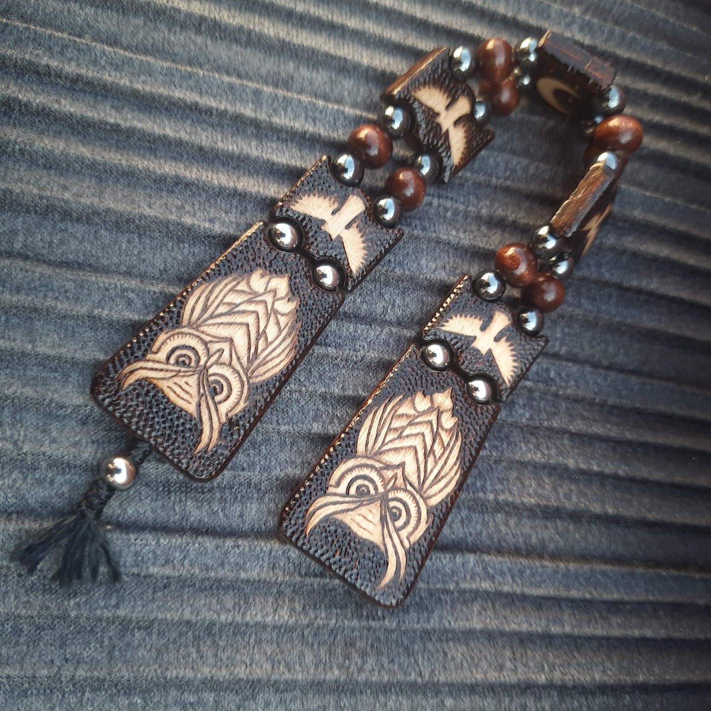 Chetki wooden "Night owl" handmade, rosary, anti-stress meditation and finger training, worry beads, tzbex (SCU: 241012)