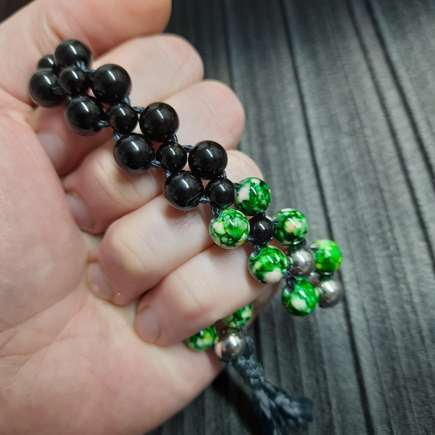 Chetki "Strict green-eyed reptile" rosary, anti-stress meditation and finger training  (SCU: 241115)