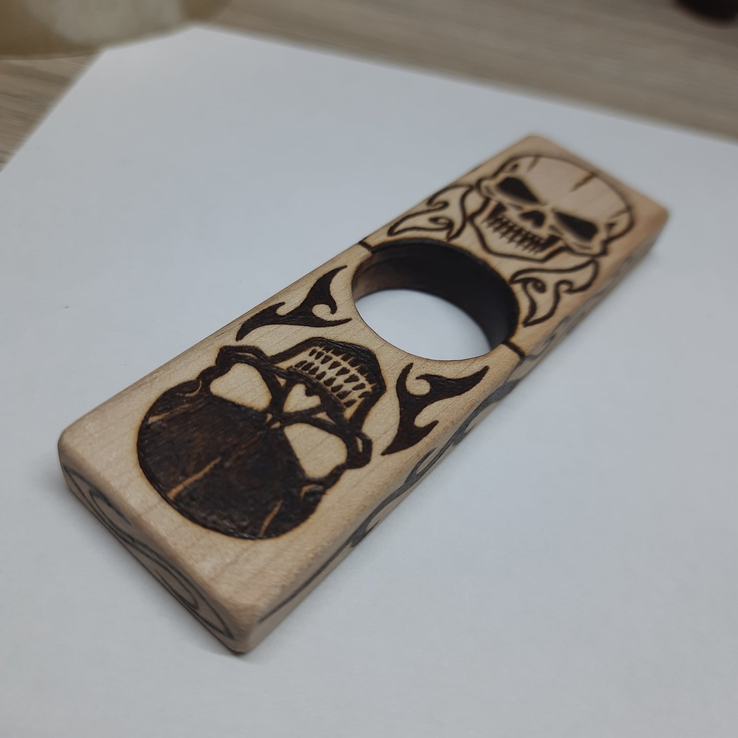 Worry plank wooden "Skulls, yes/no" handmade