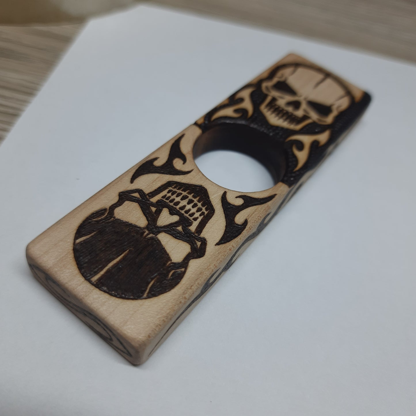 Worry plank wooden "Skulls, yes/no" handmade