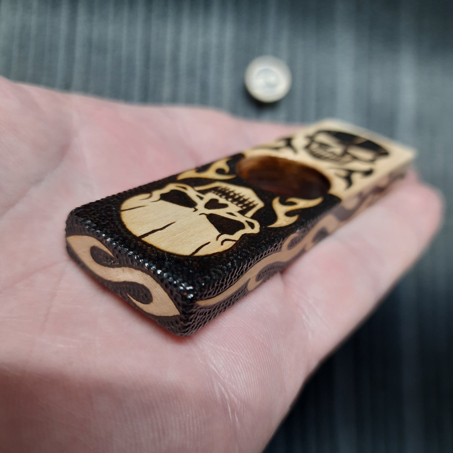 Worry plank wooden "Skulls, yes/no" handmade