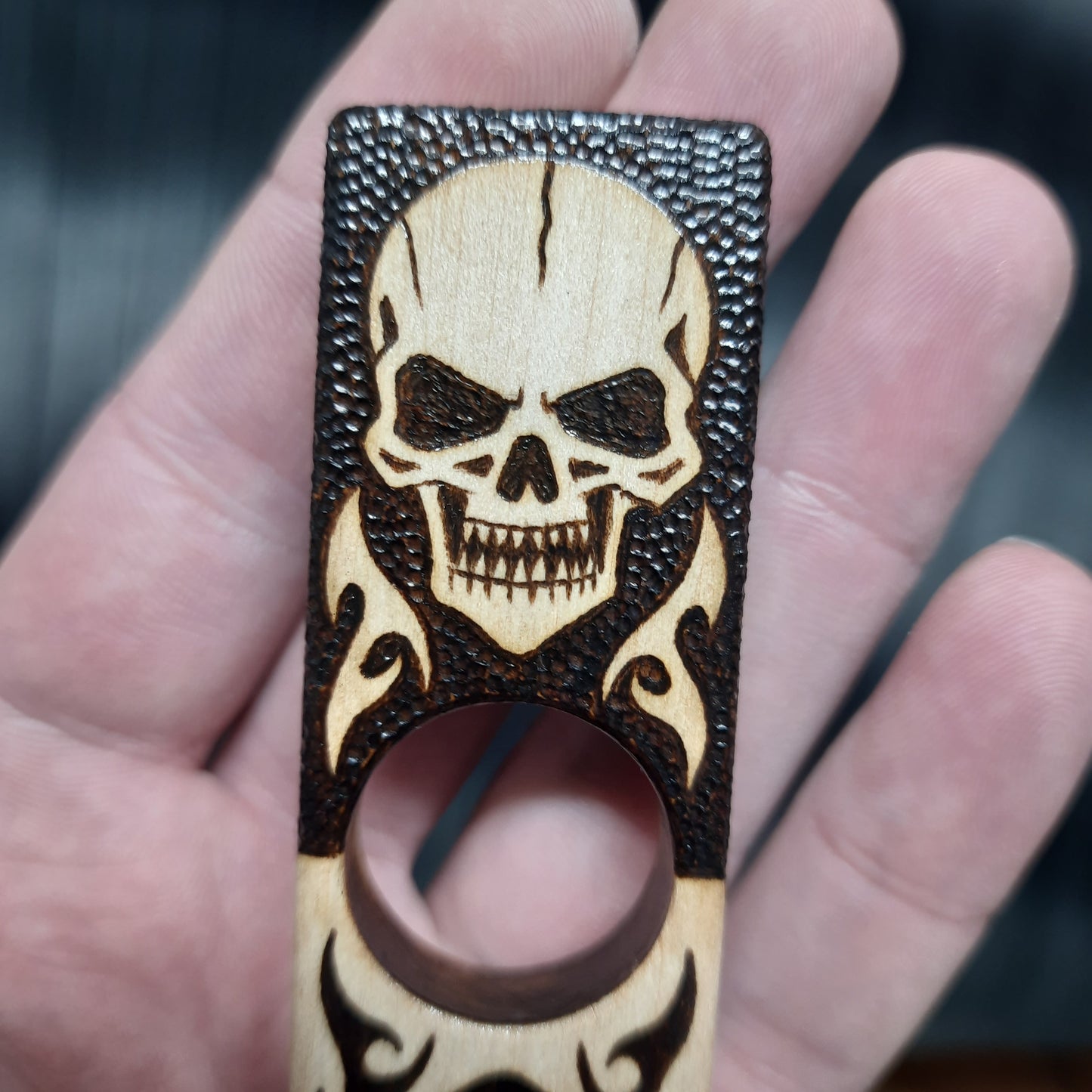 Worry plank wooden "Skulls, yes/no" handmade