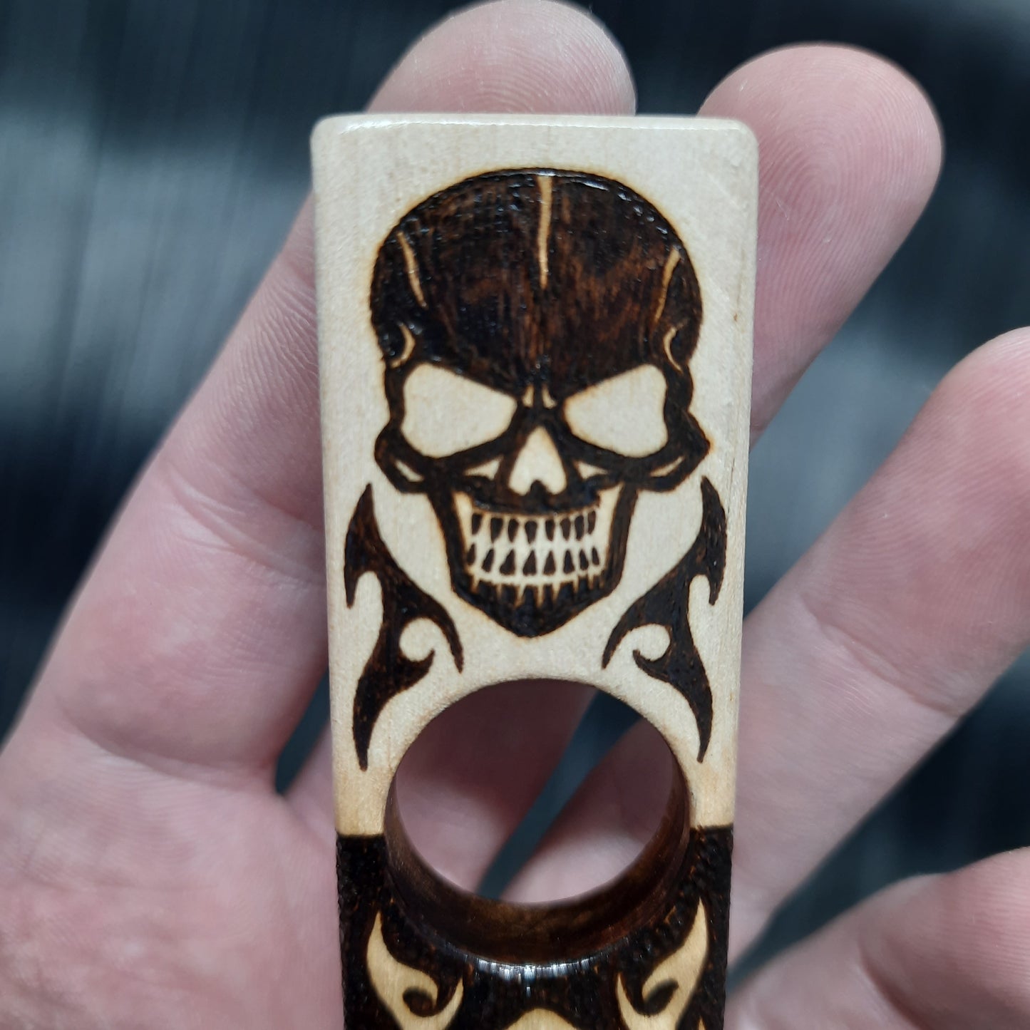 Worry plank wooden "Skulls, yes/no" handmade