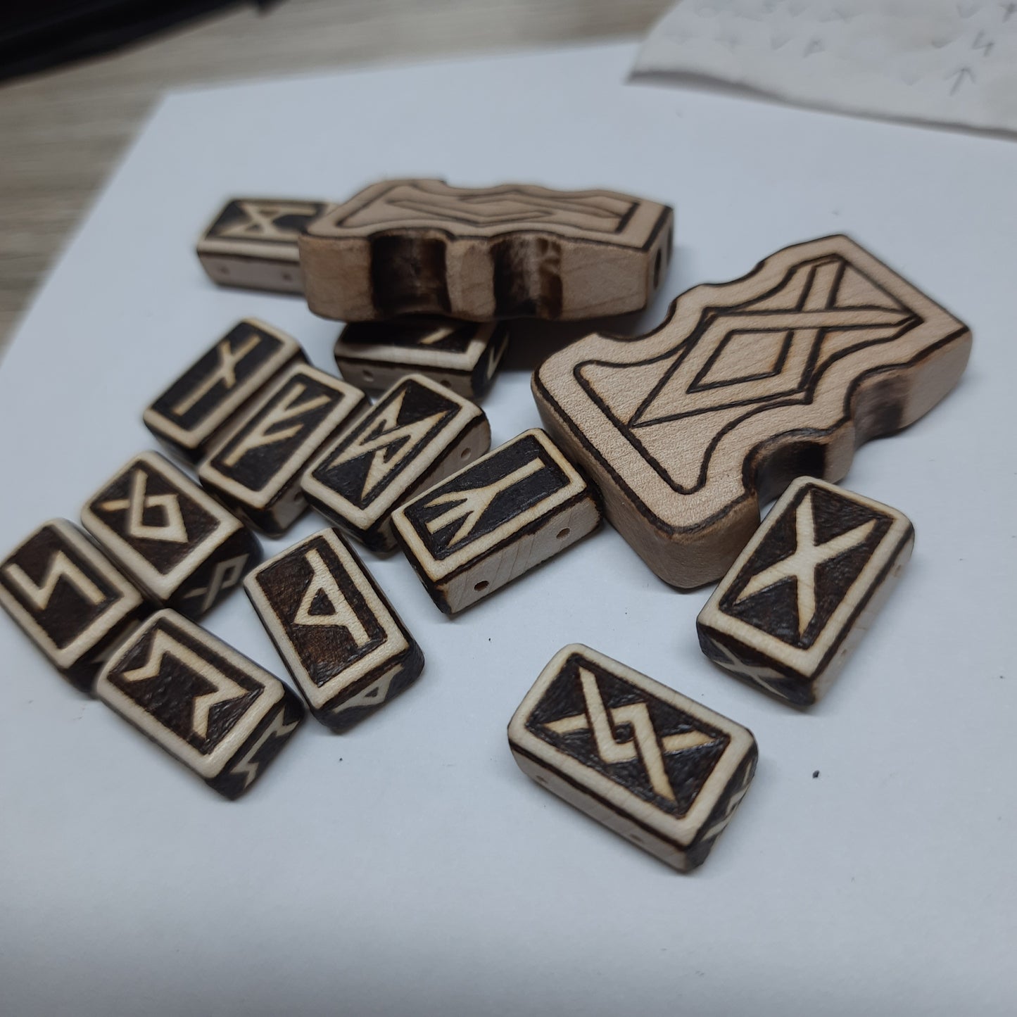 Chetki wooden "The mace of the Futhark" handmade