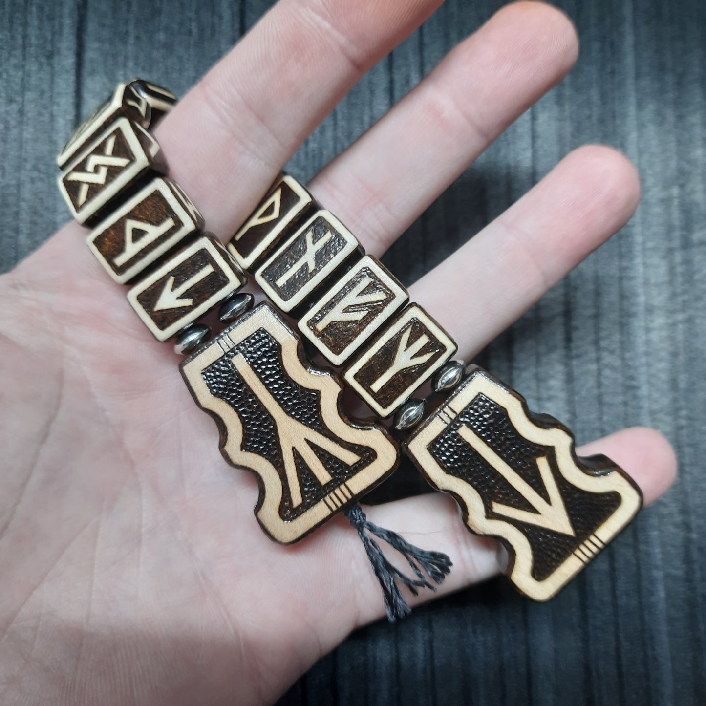 Chetki wooden "The mace of the Futhark" handmade
