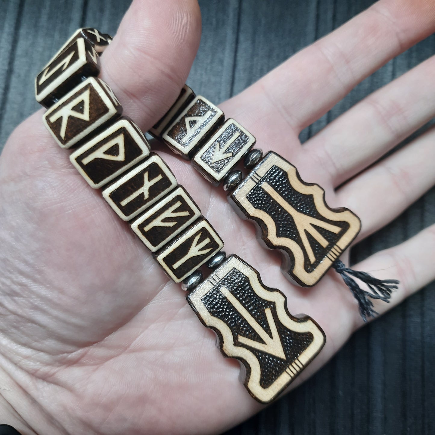 Chetki wooden "The mace of the Futhark" handmade