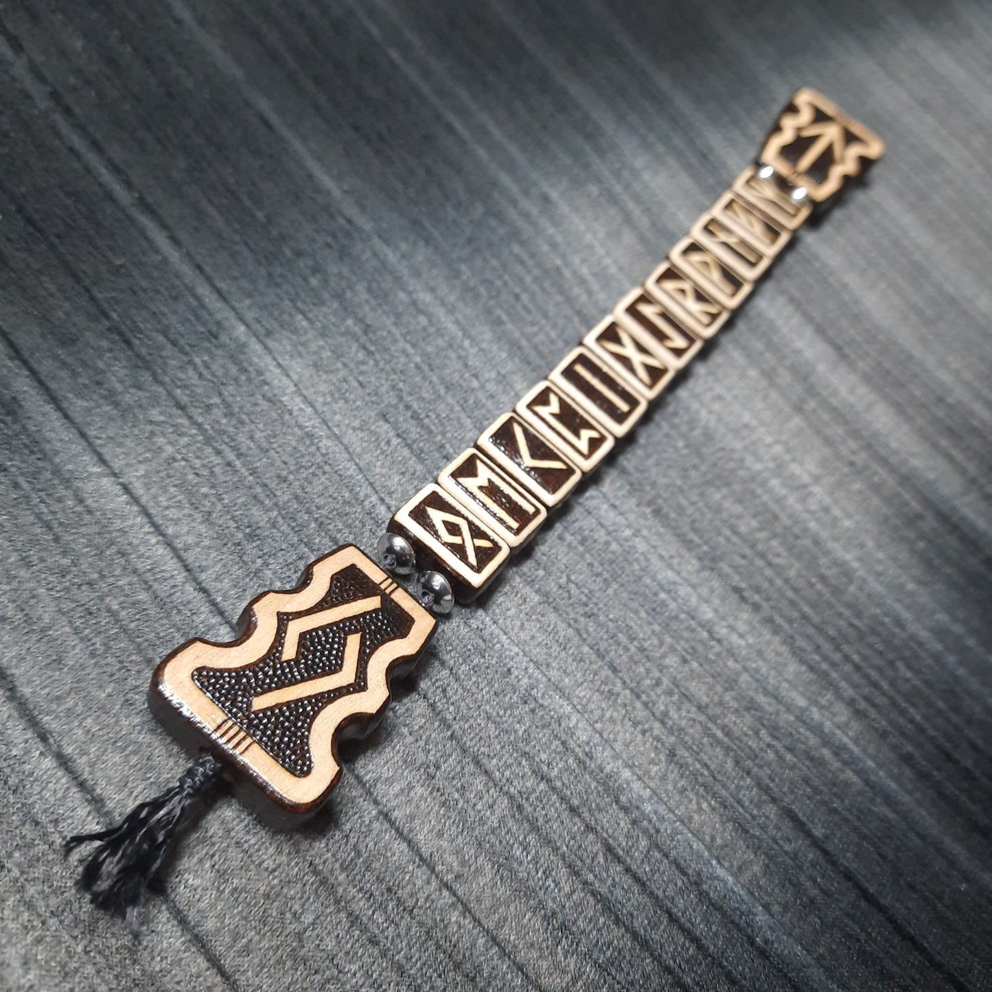 Chetki wooden "The mace of the Futhark" handmade