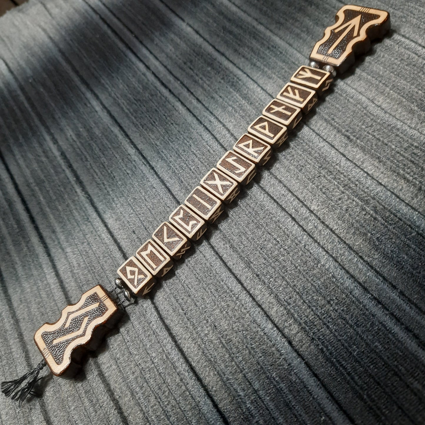 Chetki wooden "The mace of the Futhark" handmade