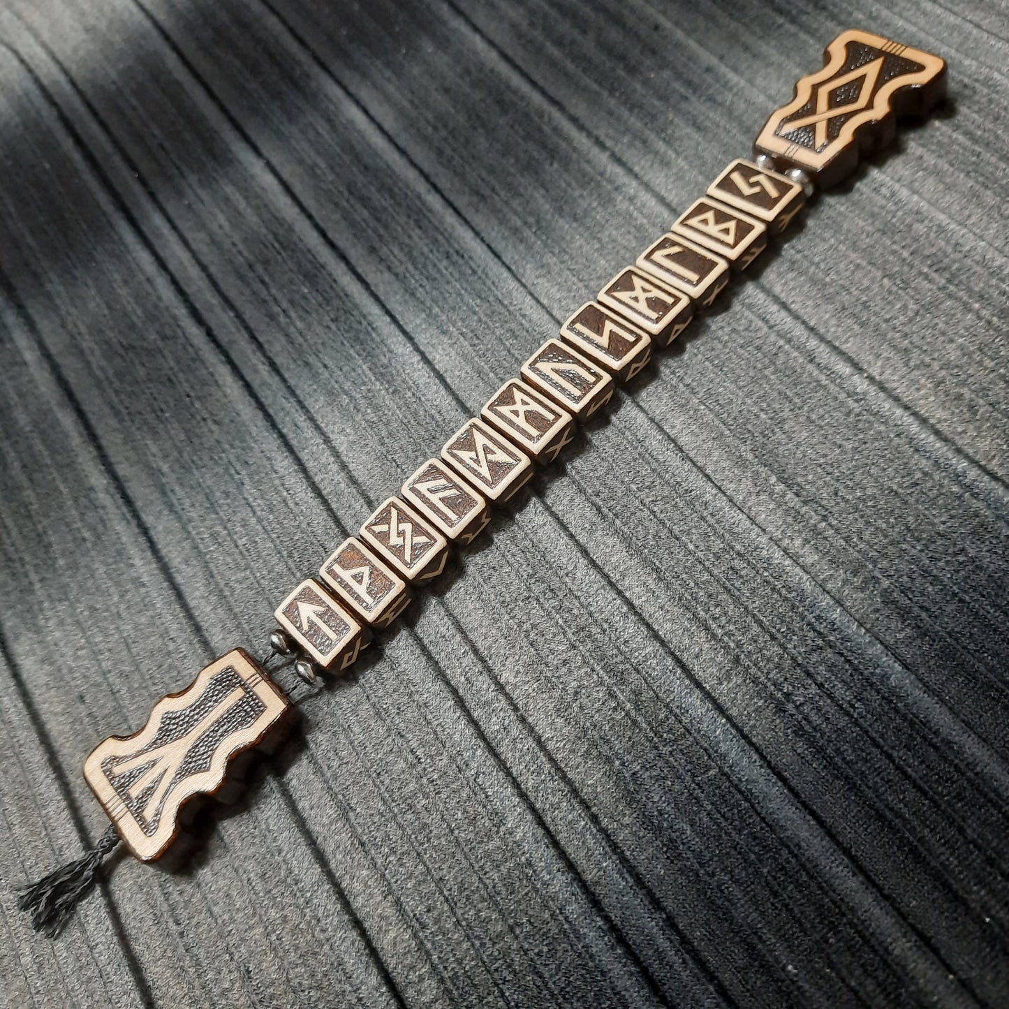 Chetki wooden "The mace of the Futhark" handmade