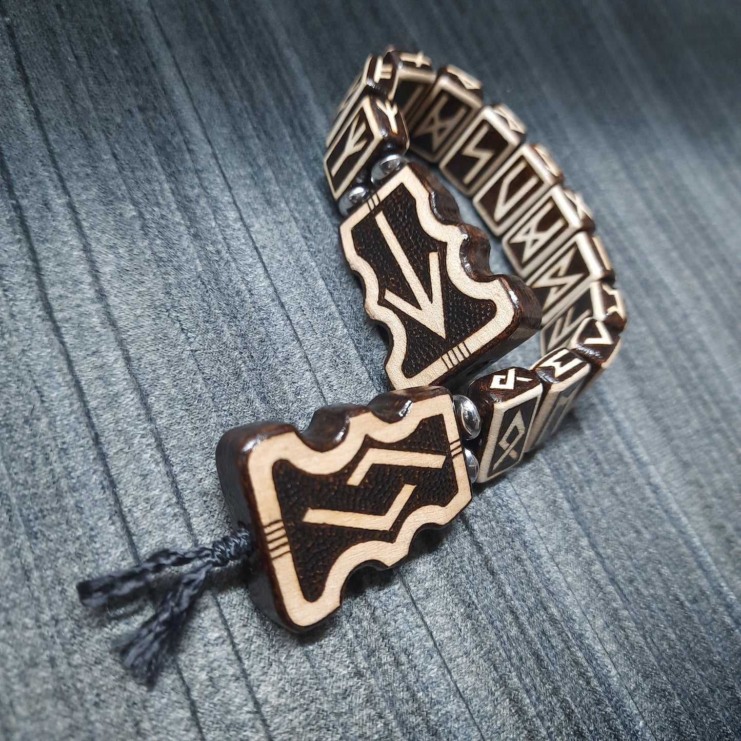 Chetki wooden "The mace of the Futhark" handmade