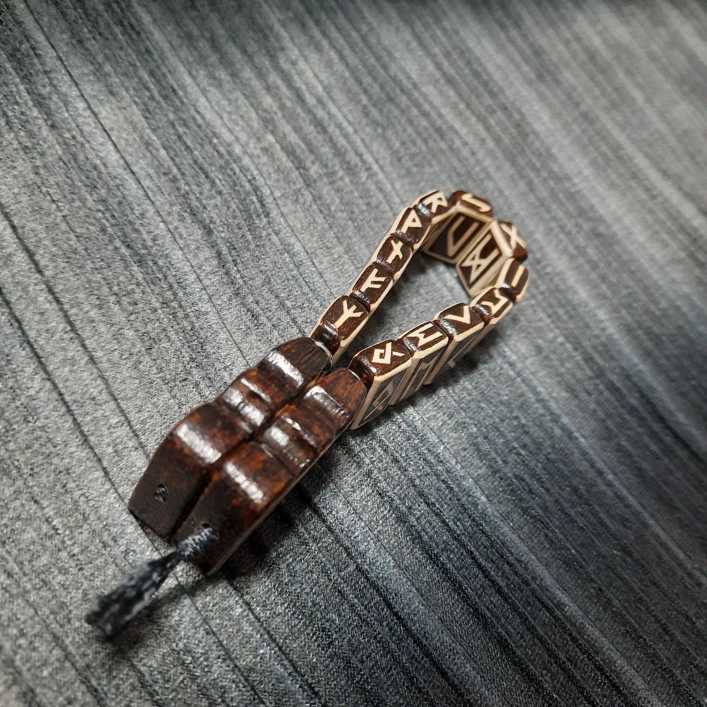 Chetki wooden "The mace of the Futhark" handmade