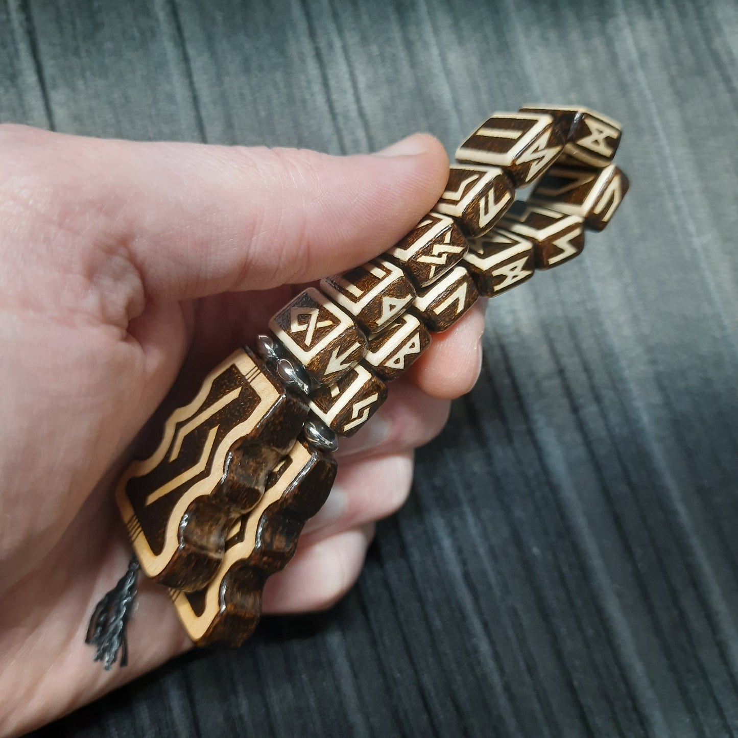 Chetki wooden "The mace of the Futhark" handmade
