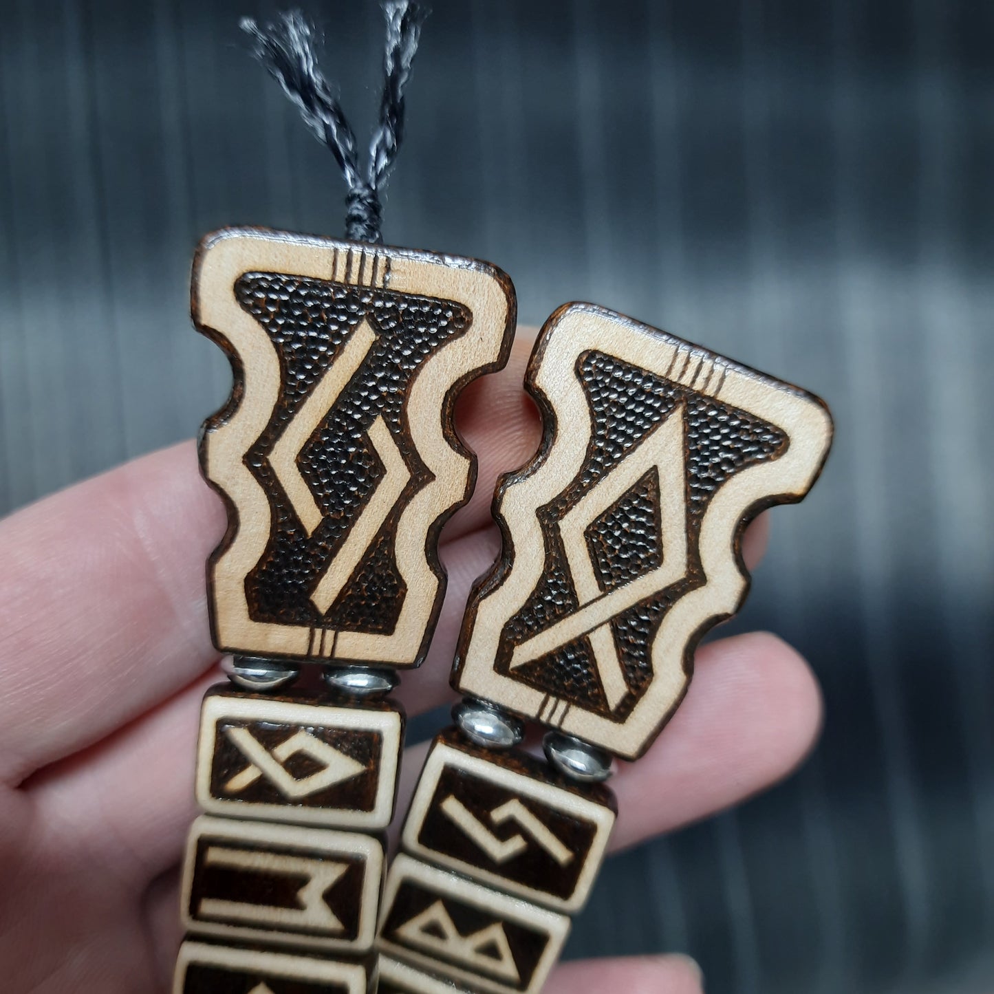 Chetki wooden "The mace of the Futhark" handmade