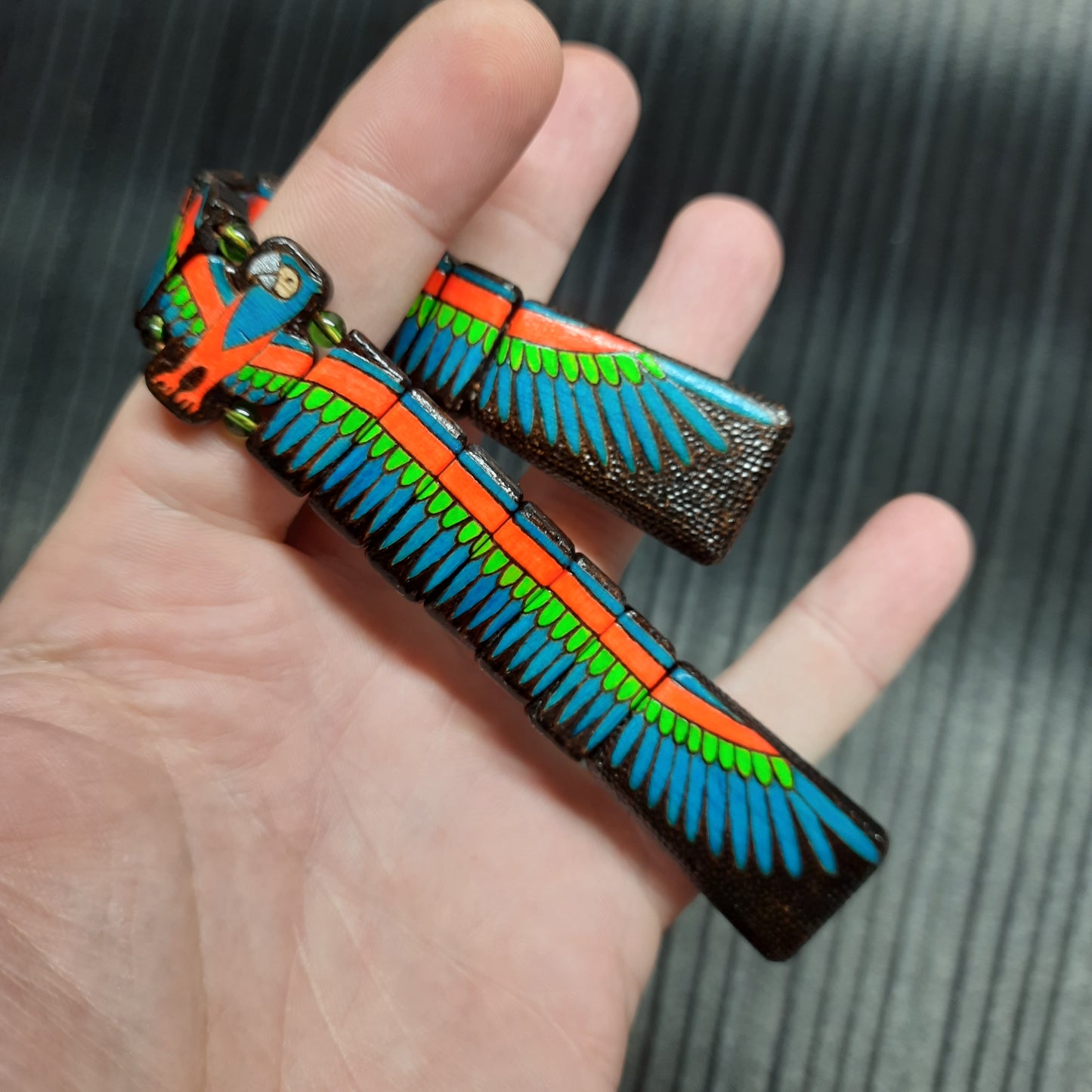 Chetki wooden "Parrot" UV version, handmade