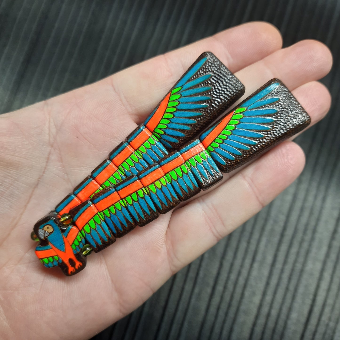 Chetki wooden "Parrot" UV version, handmade