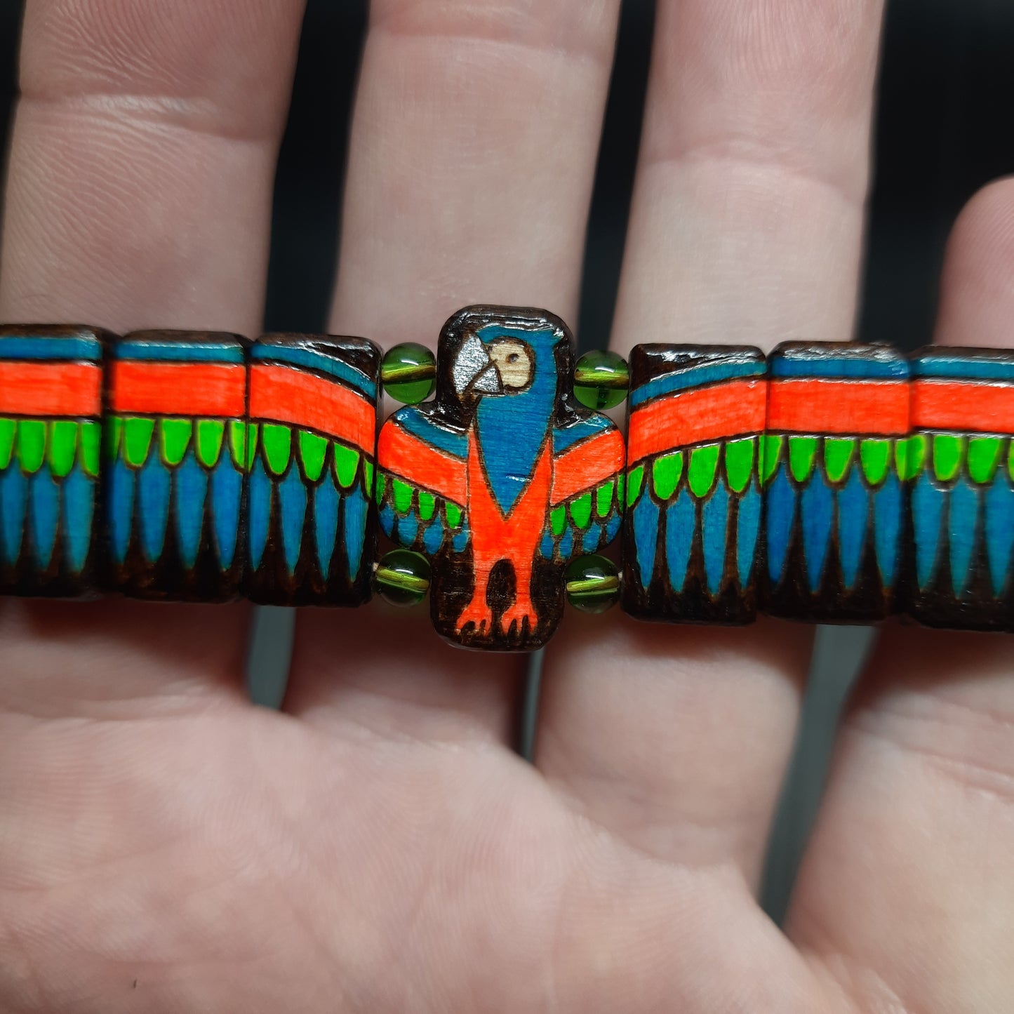Chetki wooden "Parrot" UV version, handmade