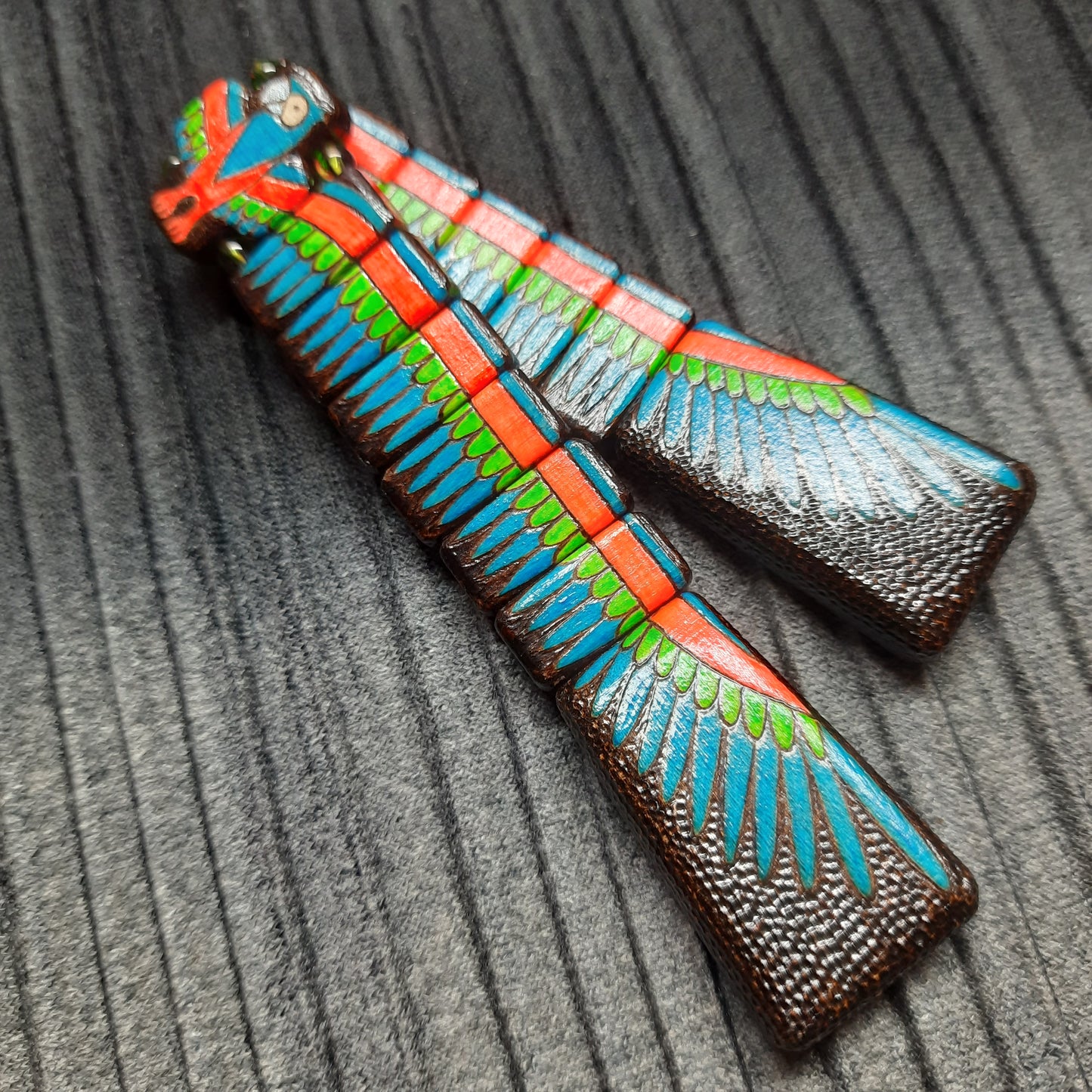 Chetki wooden "Parrot" UV version, handmade