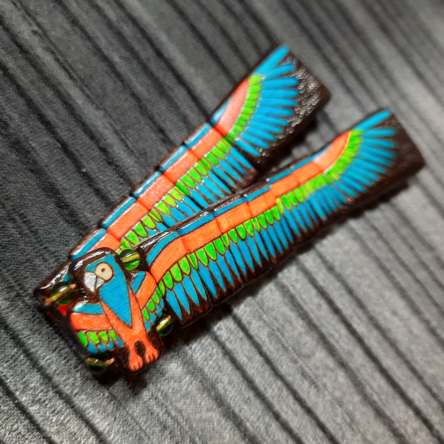 Chetki wooden "Parrot" UV version, handmade