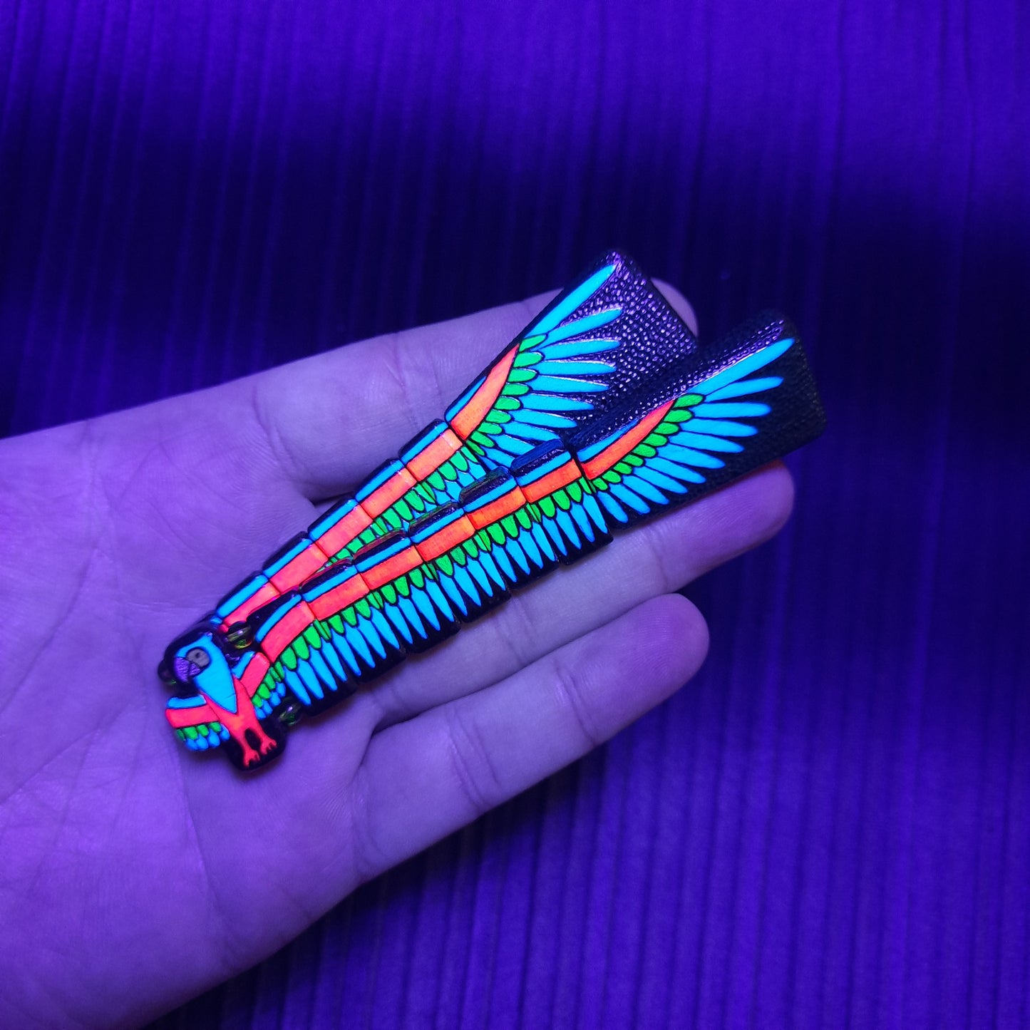 Chetki wooden "Parrot" UV version, handmade