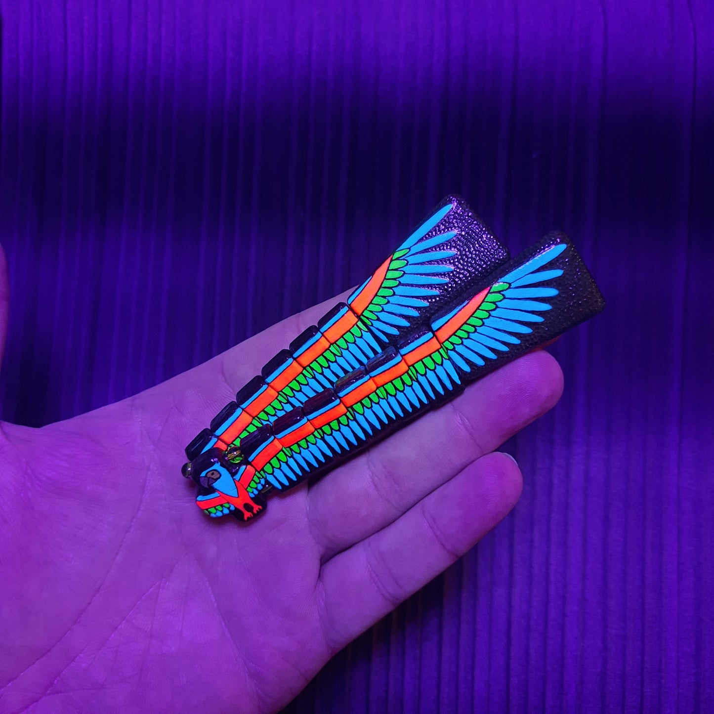 Chetki wooden "Parrot" UV version, handmade