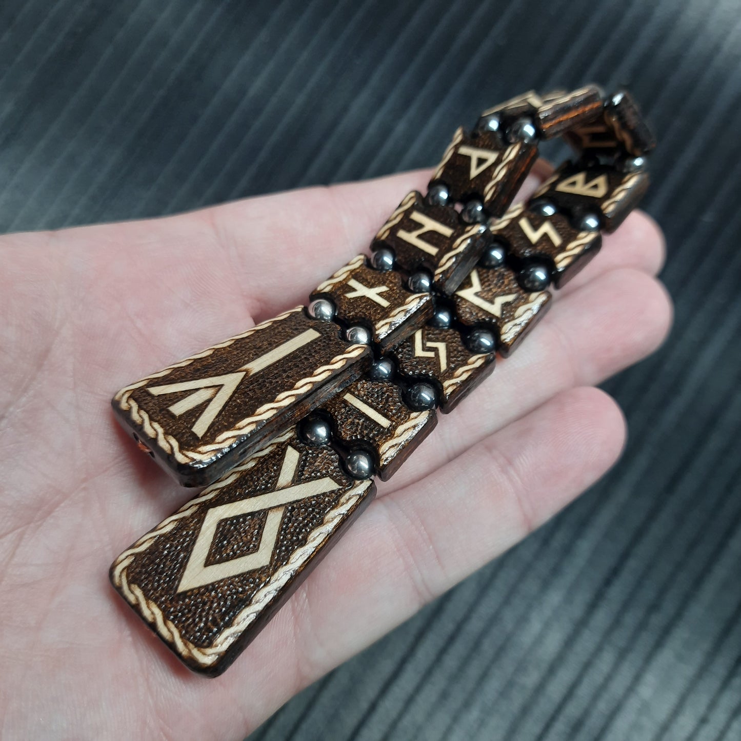 Chetki wooden "Futhark Runes" handmade