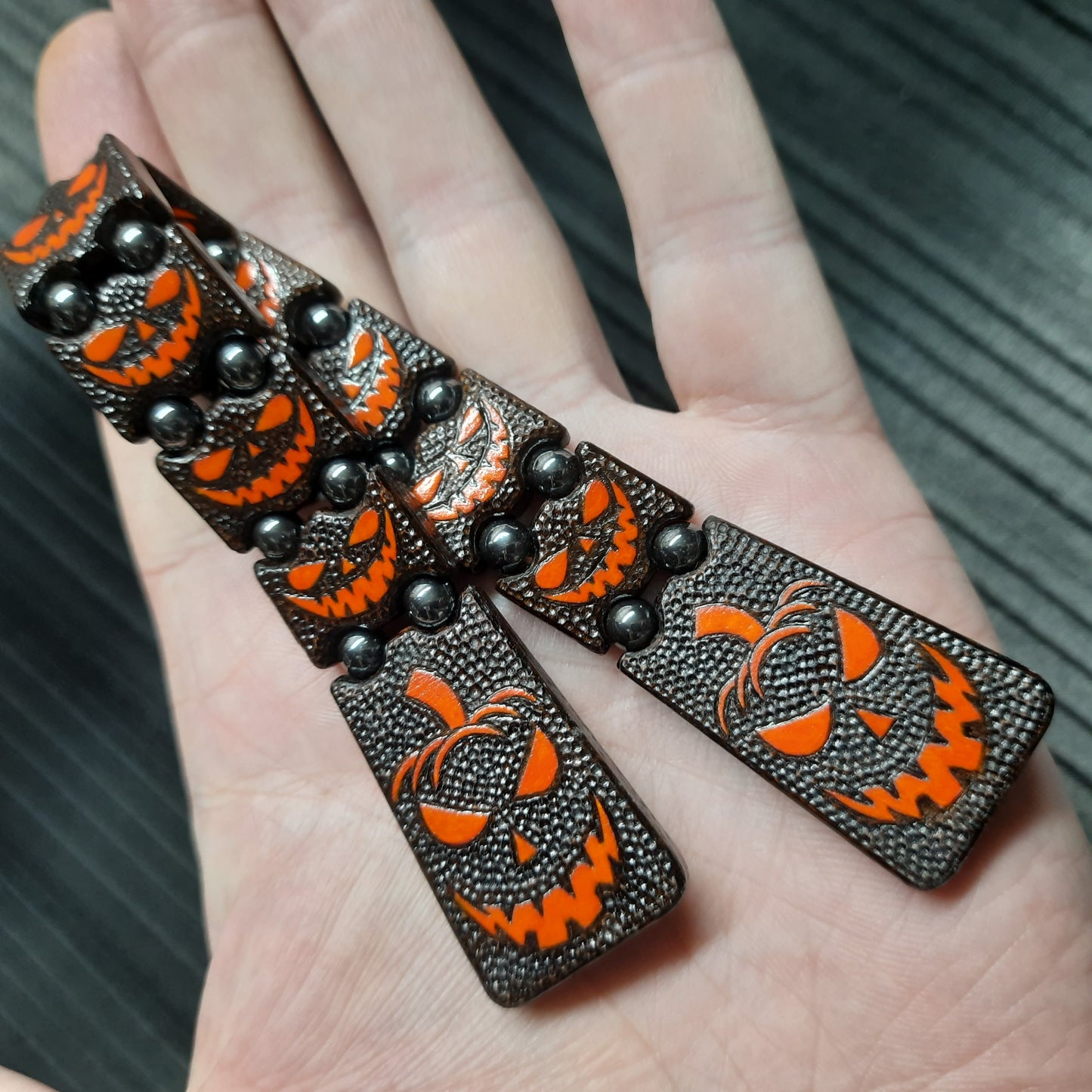 Chetki handmade wooden "Mr. Pumpkin's Smile"