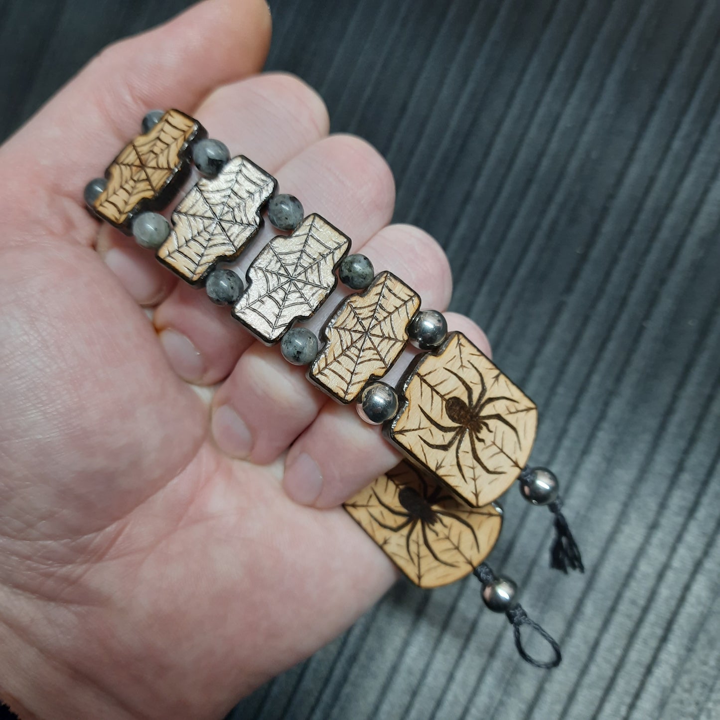 Handmade Wooden Chetki Skilltoy | Slavic Flip Rosary | Pocket Worry Beads for Hand Dexterity "Spider totem"