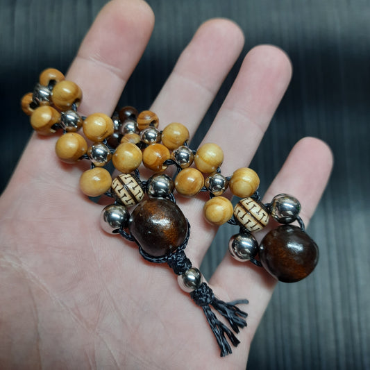 Handmade Wooden Chetki Skilltoy | Slavic Flip Rosary | Pocket Worry Beads for Hand Dexterity "Meditative rhythm" v3