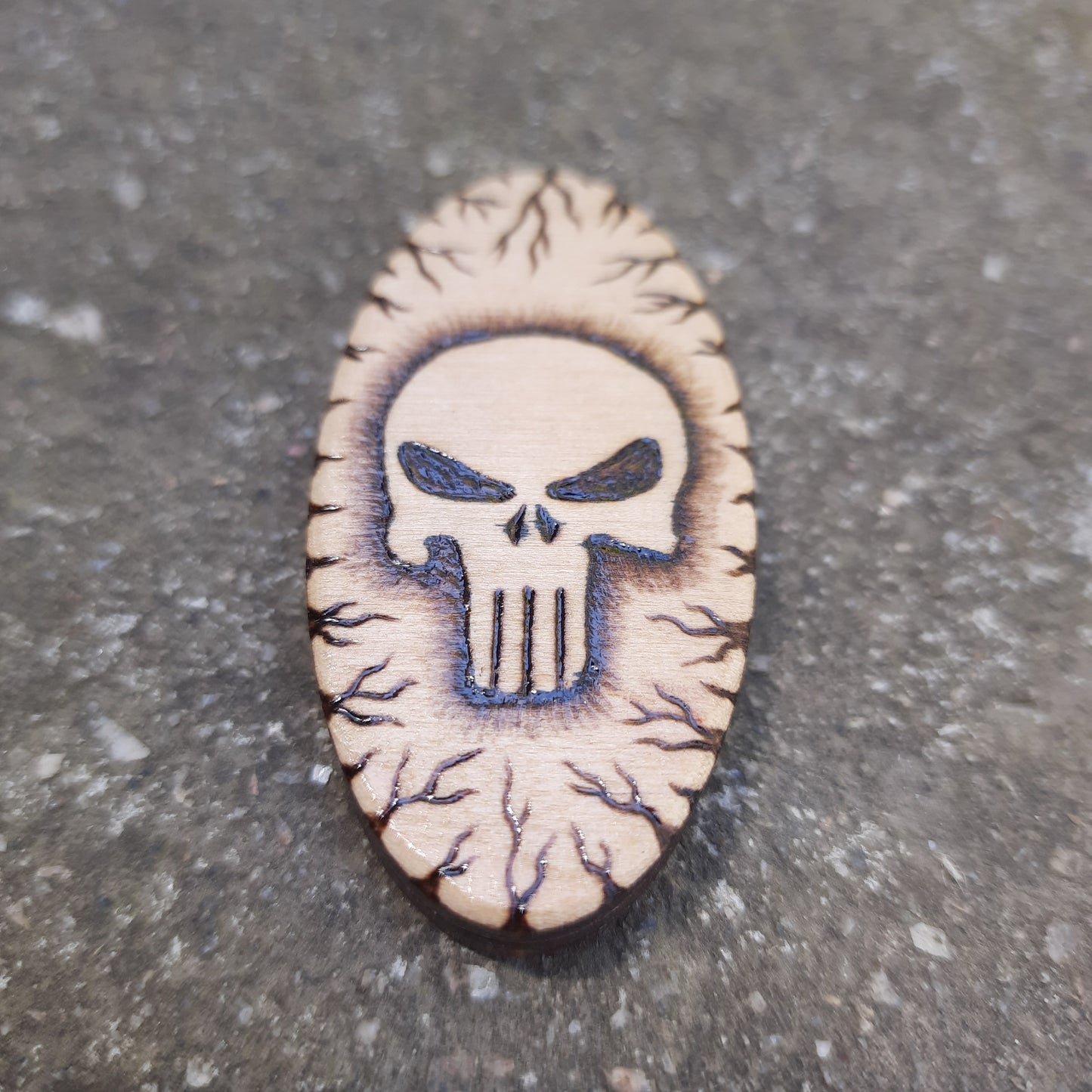 Magnetic wood slider "Battle of the Punishers" antistress, handmade (SCU: 3812)