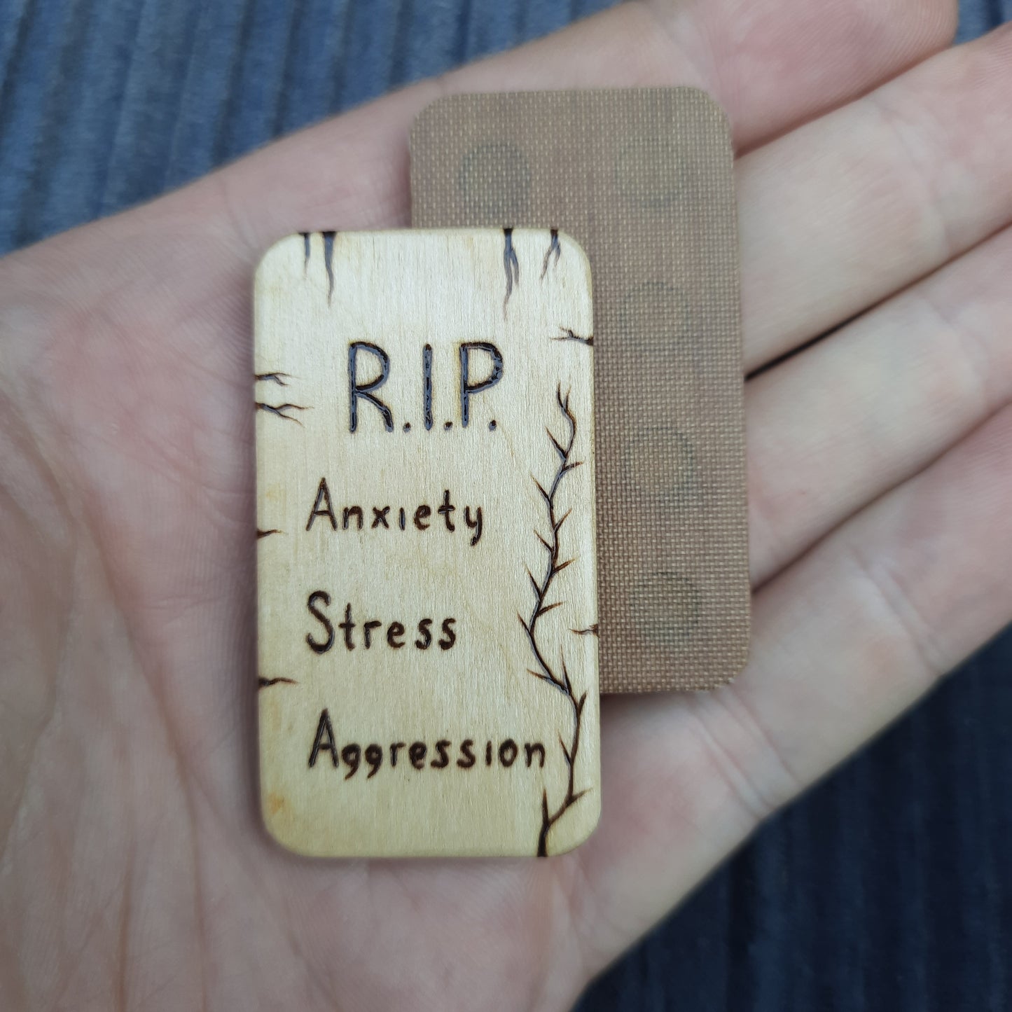 Magnetic slider "Tombstone: stress" anti-stress clicker, handmade (SCU: 3-14-11)