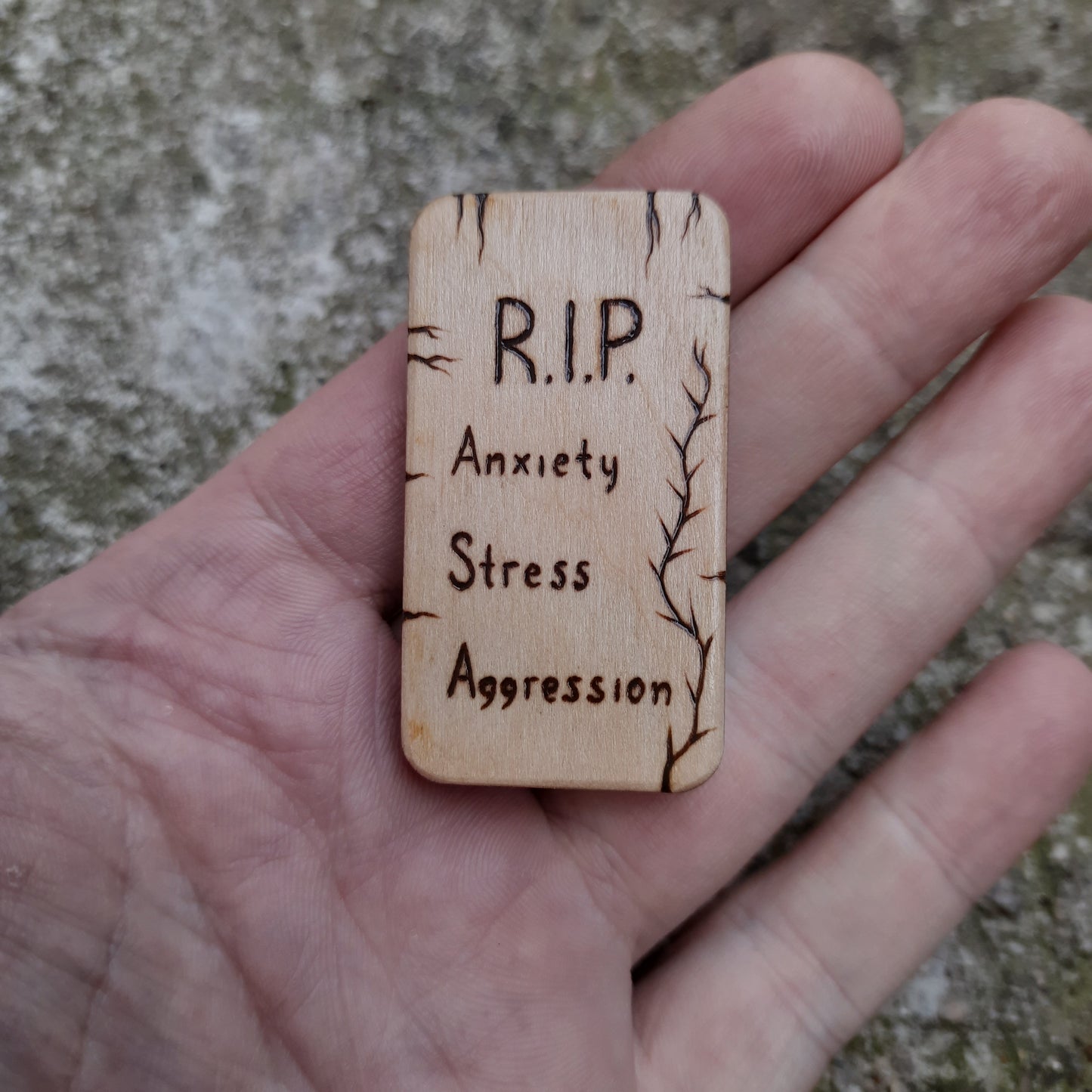 Magnetic slider "Tombstone: stress" anti-stress clicker, handmade (SCU: 3-14-11)