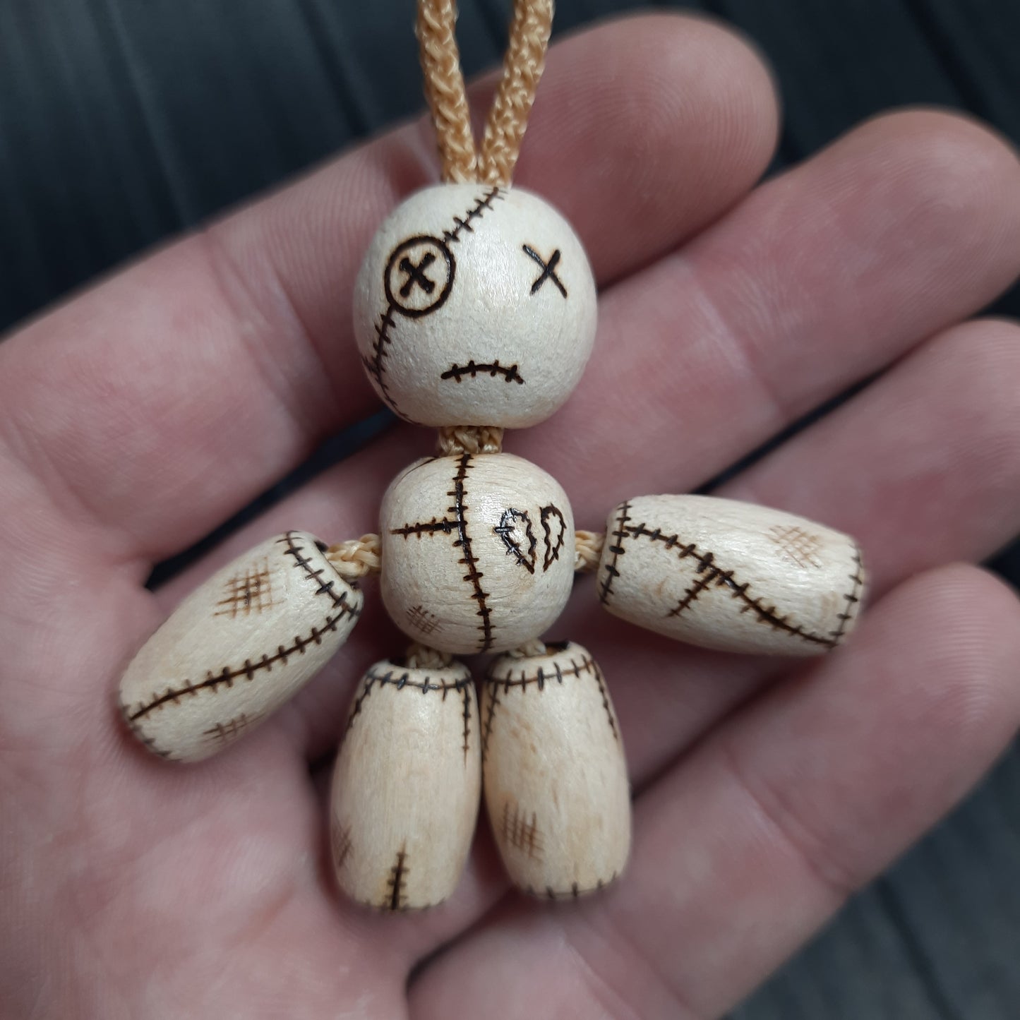 Pocket buddy Wooden keychain magnetic "Voodoo doll: Yes/no" antistress, fidget, pocket friend (SCU: 240132)