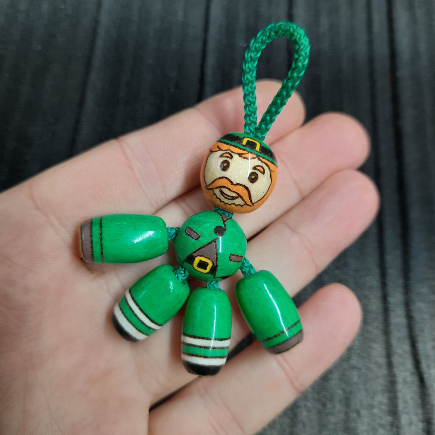 Pocket buddy Wooden keychain magnetic "Leprechaun" antistress, fidget, pocket friend (SCU: 240211)