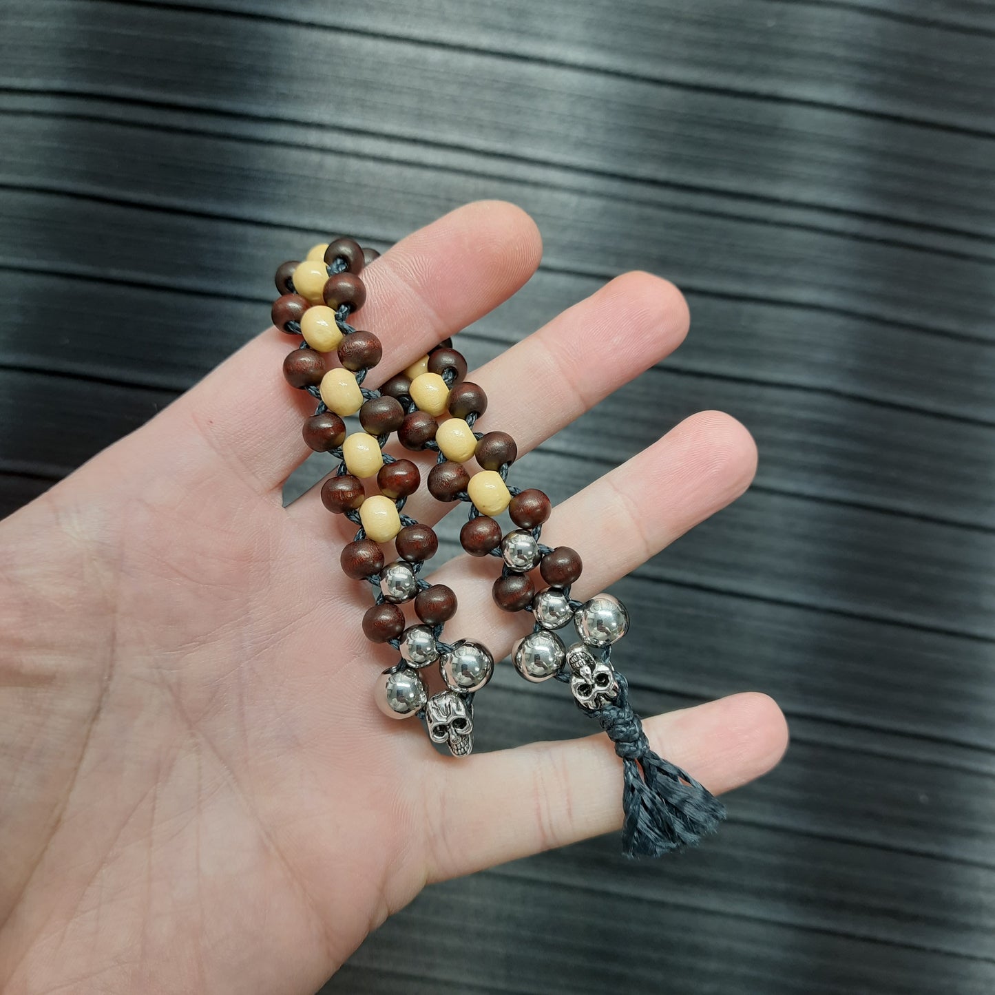 Chetki handmade "Wooden Joe" 4v, rosary,  anti-stress meditation and finger training, worry beads (SCU: 240325)