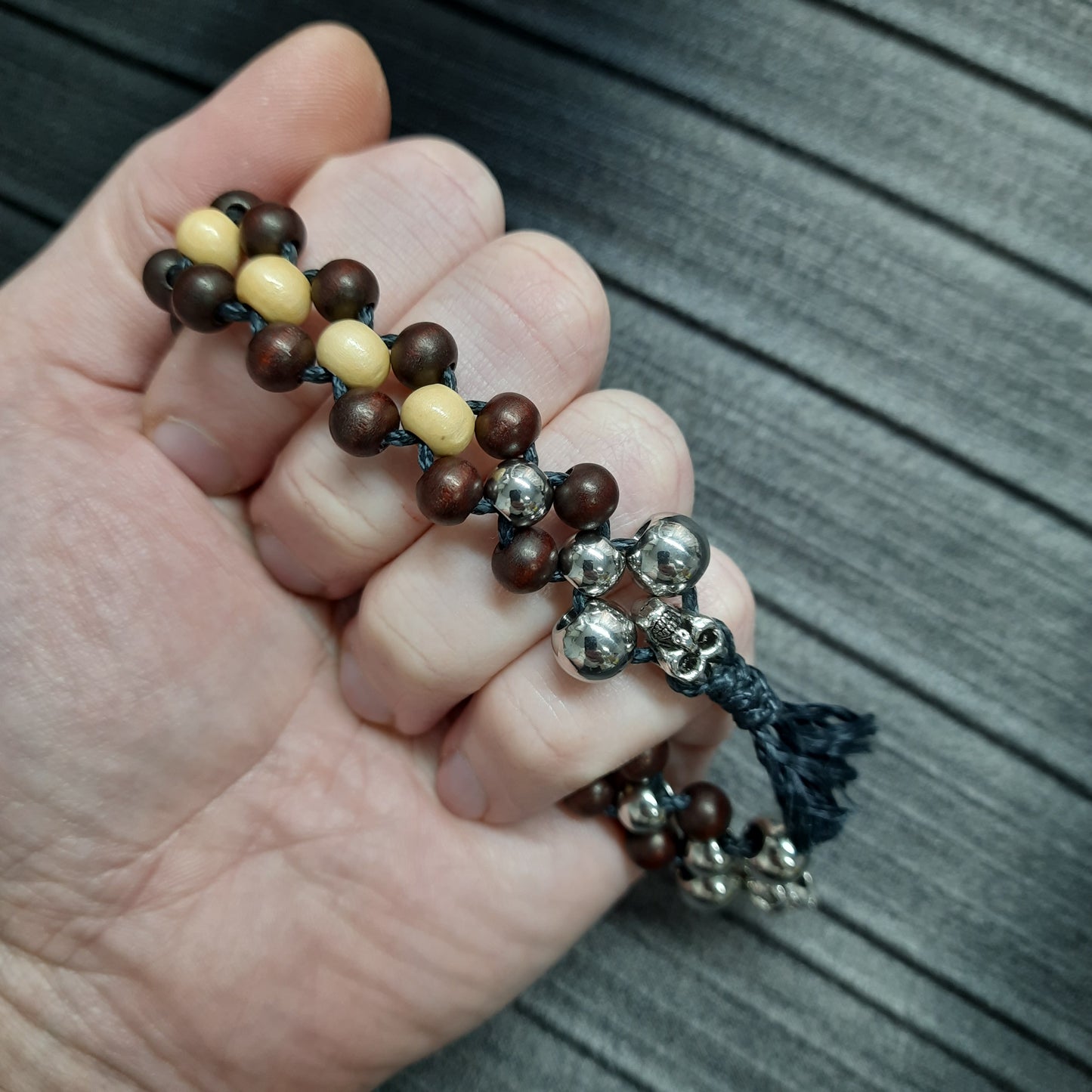 Chetki handmade "Wooden Joe" 4v, rosary,  anti-stress meditation and finger training, worry beads (SCU: 240325)