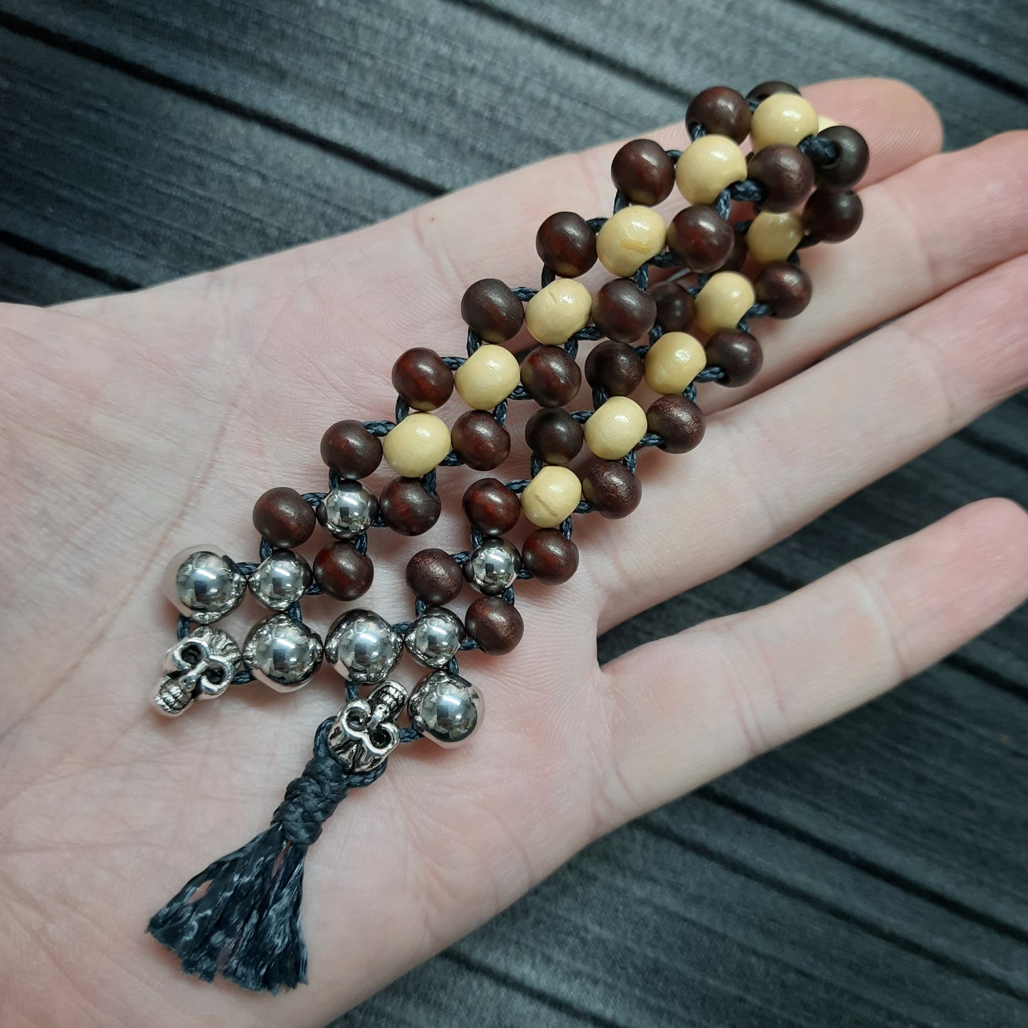 Chetki handmade "Wooden Joe" 4v, rosary,  anti-stress meditation and finger training, worry beads (SCU: 240325)