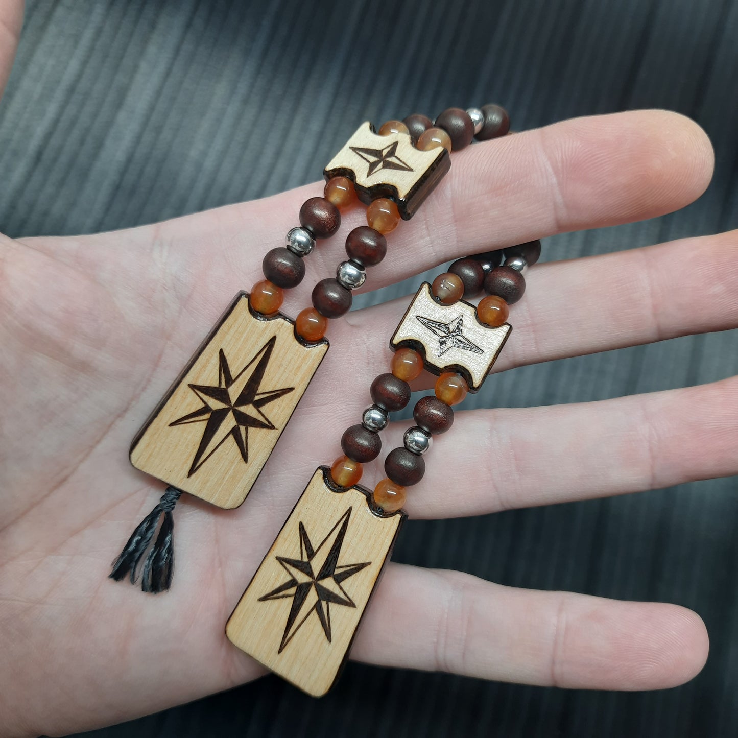 Chetki wood "Lucky traveler" v2, handmade, rosary,  anti-stress meditation and finger training, worry beads, tzbex (SCU:  240522)