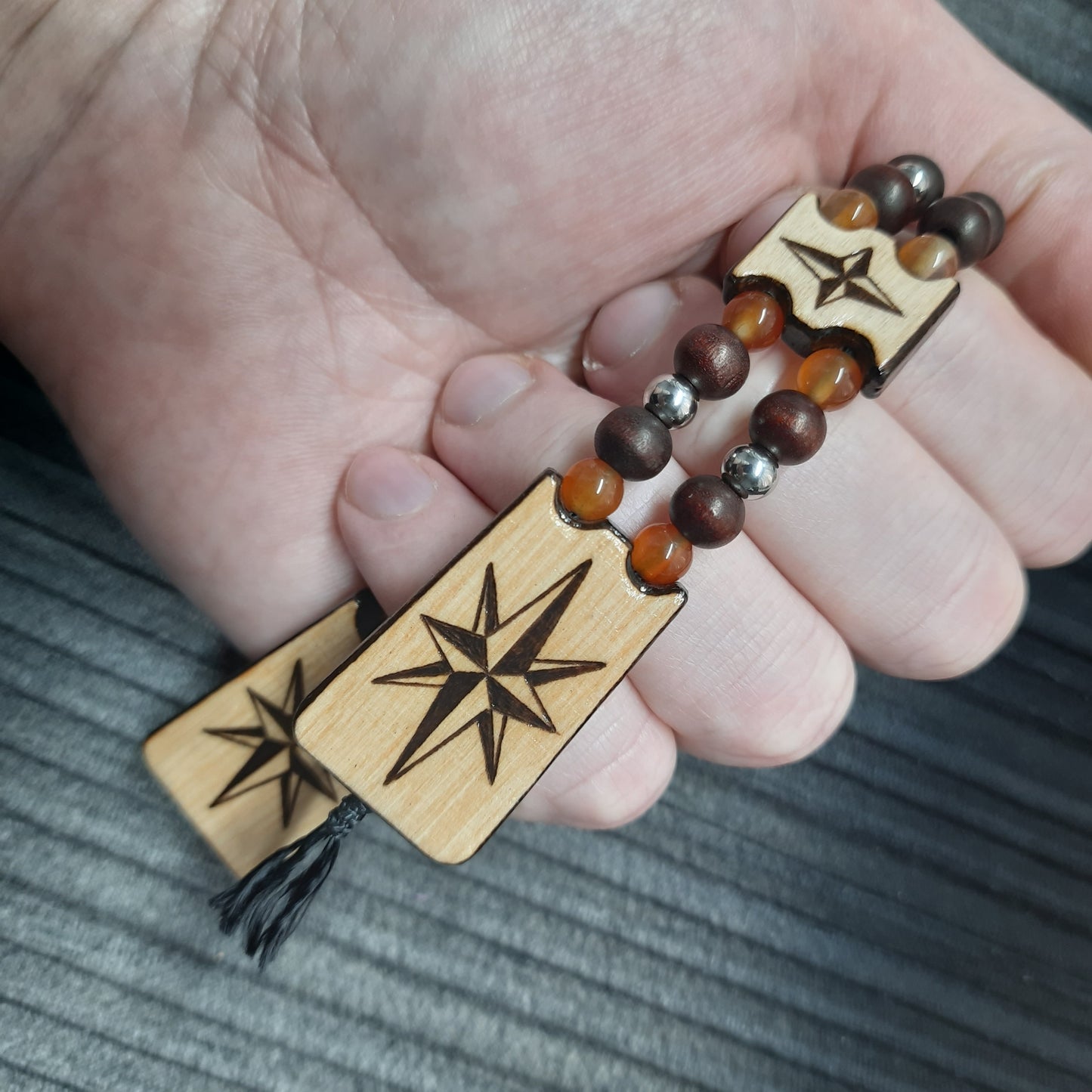 Chetki wood "Lucky traveler" v2, handmade, rosary,  anti-stress meditation and finger training, worry beads, tzbex (SCU:  240522)