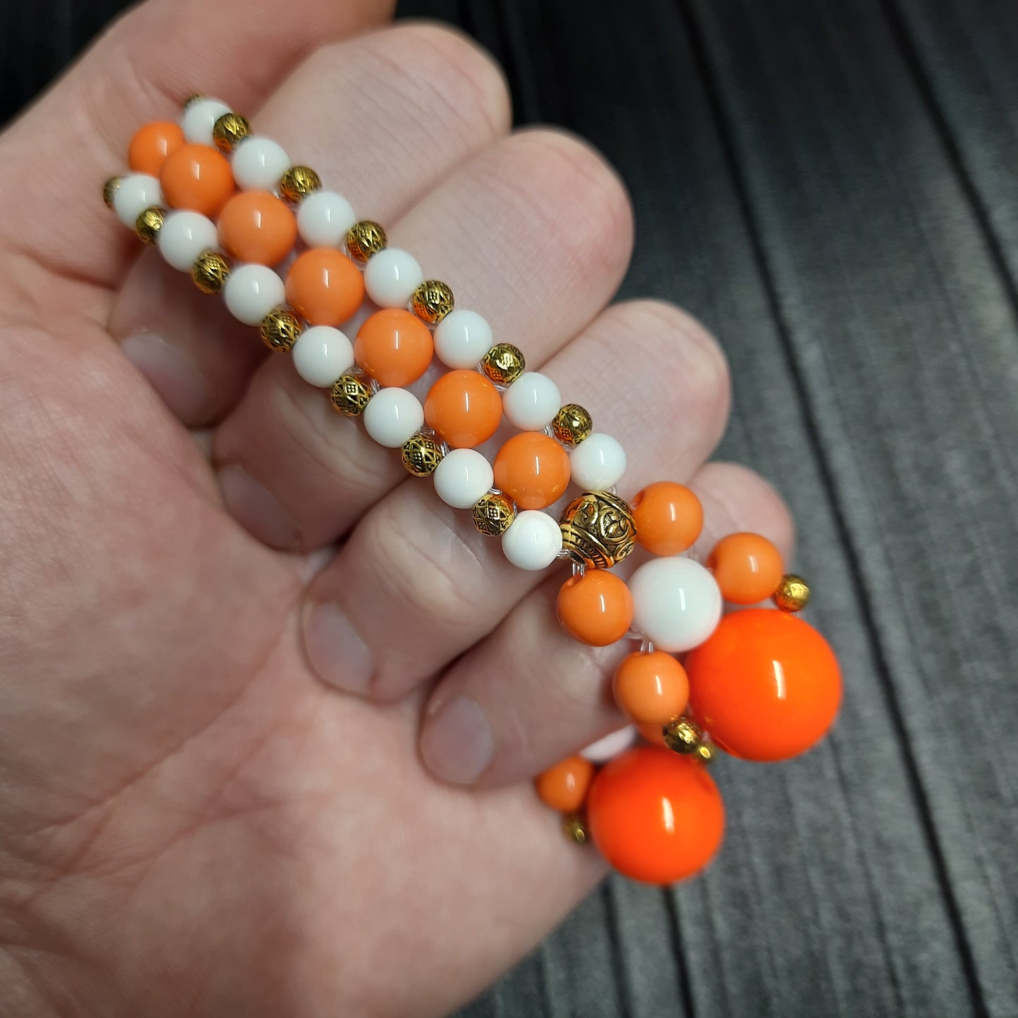 Chetki "Orange Padishah" rosary, anti-stress meditation and finger training (SCU:  240517)