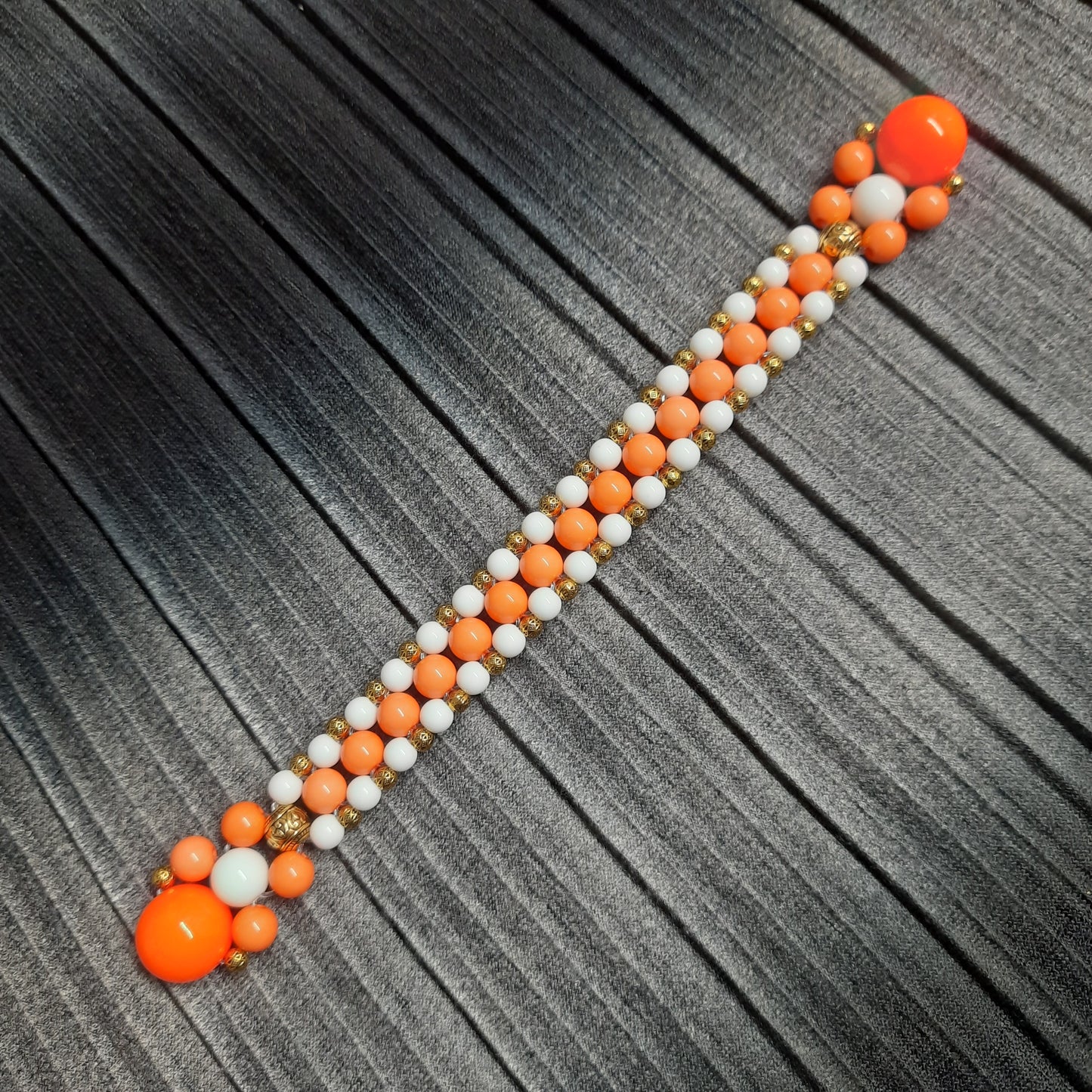 Chetki "Orange Padishah" rosary, anti-stress meditation and finger training (SCU:  240517)