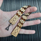 Wooden flat flip-over rosary (chetki) with a pattern applied using pyrography. Handmade. Kevlar cord is used.