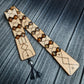 Wooden flat flip-over rosary (chetki) with a pattern applied using pyrography. Handmade. Kevlar cord is used.