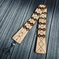 Wooden flat flip-over rosary (chetki) with a pattern applied using pyrography. Handmade. Kevlar cord is used.