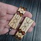 Wooden flat flip-over rosary (chetki) with a pattern applied using pyrography. Handmade. Kevlar cord is used.